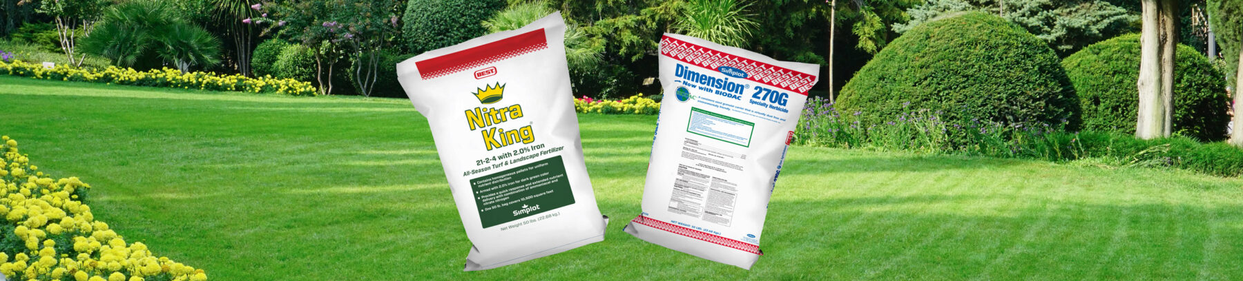Nitrogen fertilizer and herbicide for your lawn