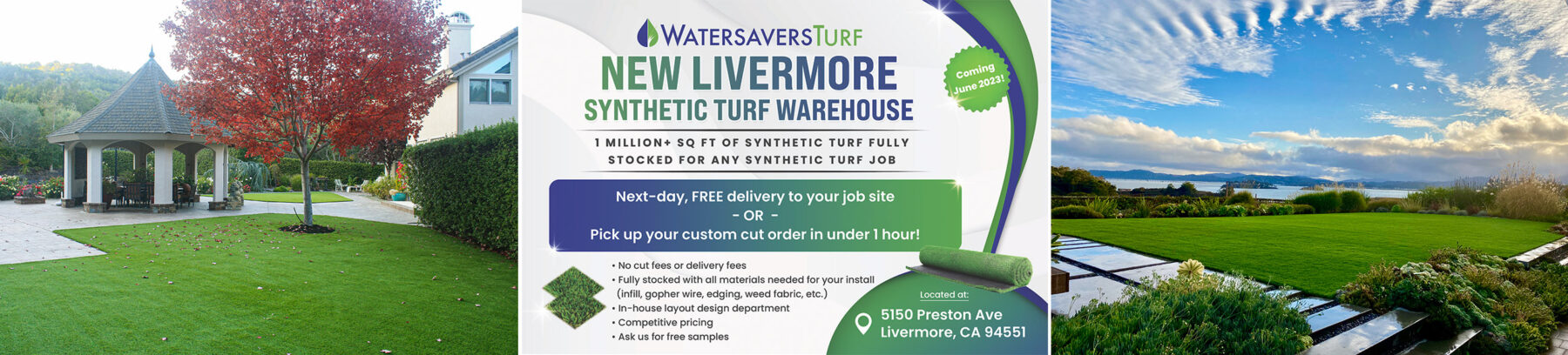 New Synthetic Turf Warehouse in Livermore Announcement